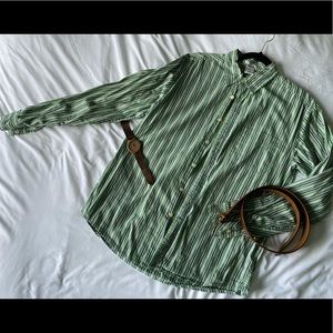 Old Navy green & navy dress shirt, M